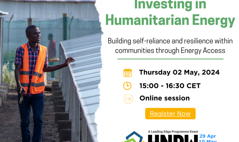 Investing in Humanitarian Energy webinar at the Humanitarian Networks and Partnerships Weeks (HNPW)